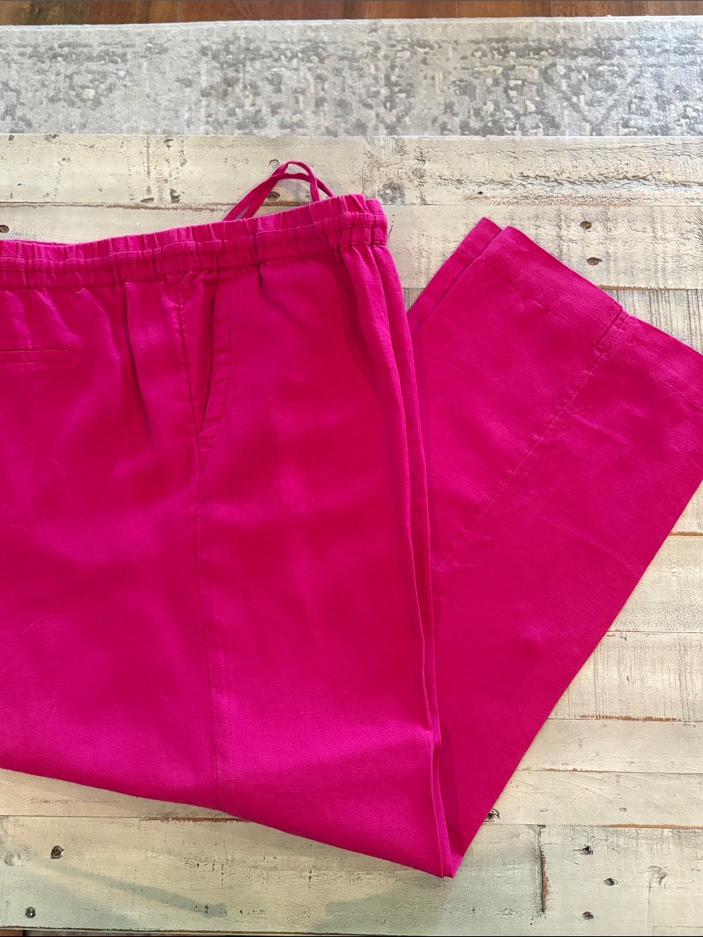 Charter Club Hot Pink Wide Leg Linen Pants